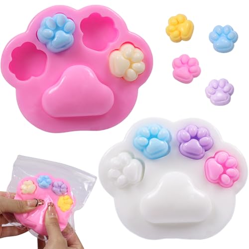 Mini Plüsch Katze Pfote,Katzenpfoten Squishy Cat Paw Squeeze Toys Cat Squishy Quetschspielzeug Neuheit Cute Soft Katzenkralle Quetschspielzeug für Kinder Mädchen Jungen von Booaee