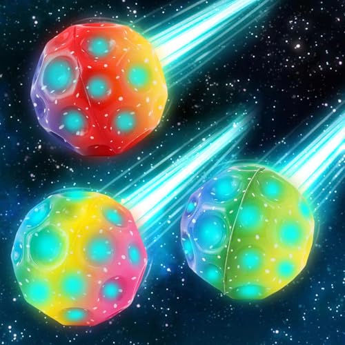 Mond Kugel 3 Stück Licht Moon Ball, LED Moon Ball, Mini Farbiger Jump Ball, Glühen Moon Ball, Super High Bouncing Space Ball, Sportlicher Trainingsball Zum Werfen, Leicht zu Greifen und zu Fangen Mond Kugel 3 Stück Licht Moon Ball, LED Moon Ball, Mini Farbiger Jump Ball, Glühen Moon Ball, Super High Bouncing Space Ball, Sportlicher Trainingsball Zum Werfen, Leicht zu Greifen und zu Fangen von Booaee