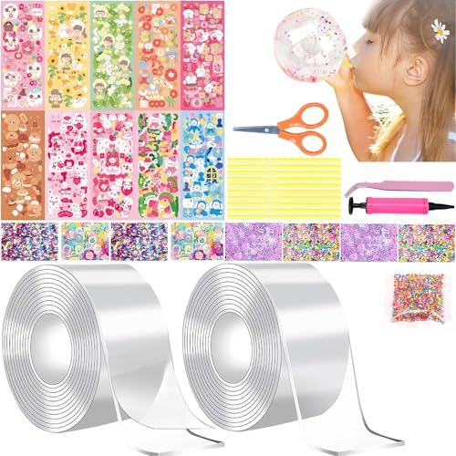 Nano Tape Bubbles Set, Traceless Adhesive Nano Tape, Nano Tape Bubbles Nano Tape Set Klebeband Blowing Bubble Tape Ball Diy Craft Kit, kawaii deko Bubbles Multipurpose Tape Handmade Transparent Poster von Booaee