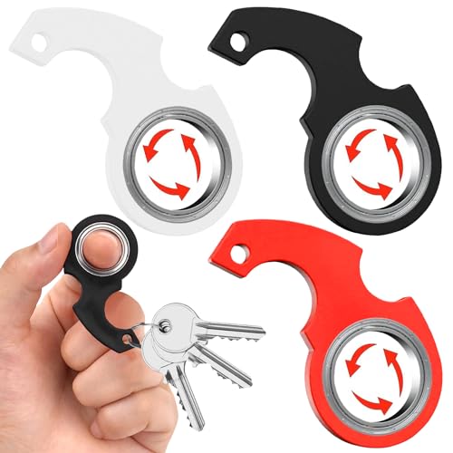 3 PCS Schlüsselanhänger Fidget Toys Spinner, Fidget Spinner Spielzeug, Fidget Toy Spinning Schlüsselanhänger Spinner Metall Toys, Fidget Spin Focus Toys Für Konzentrationsspiele für Kinder ab 6 von Booaee