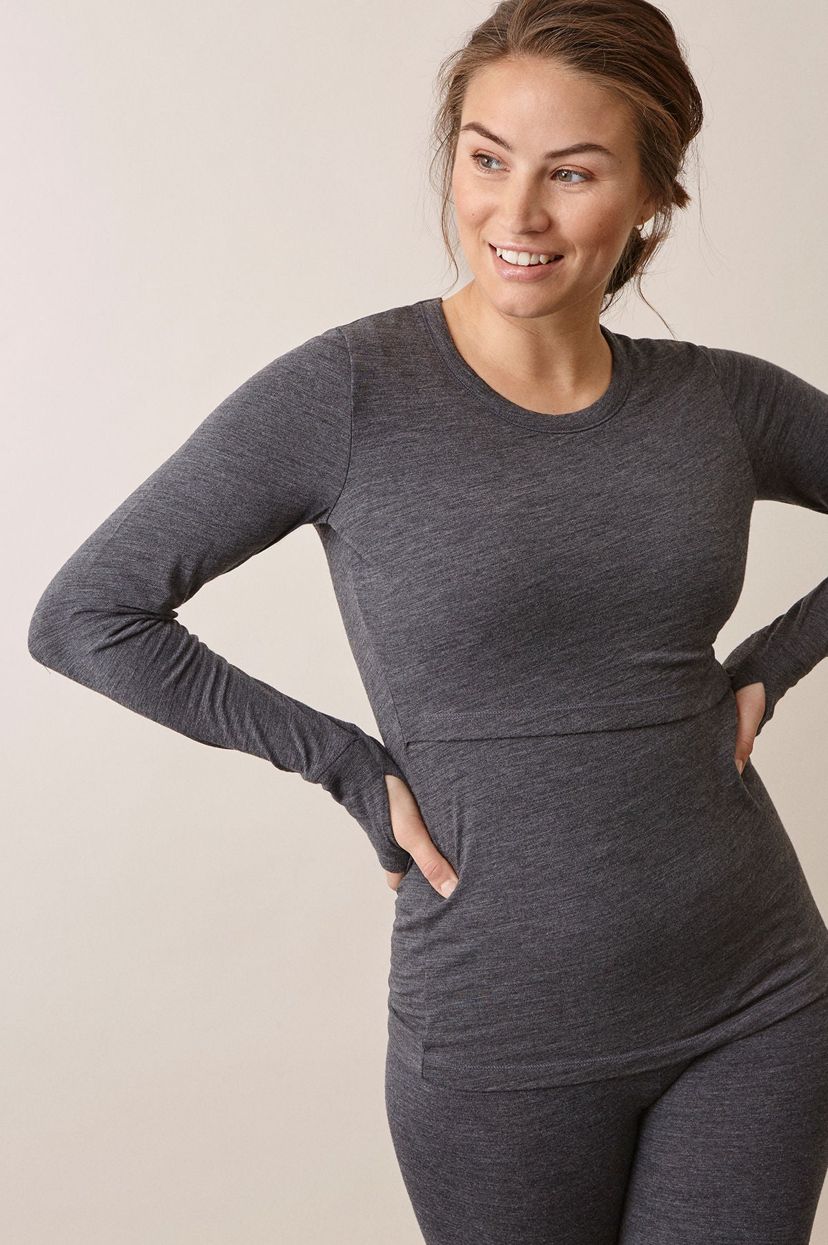 Boob Merino Wool Sweatshirt, Dark Grey Melange XL von Boob