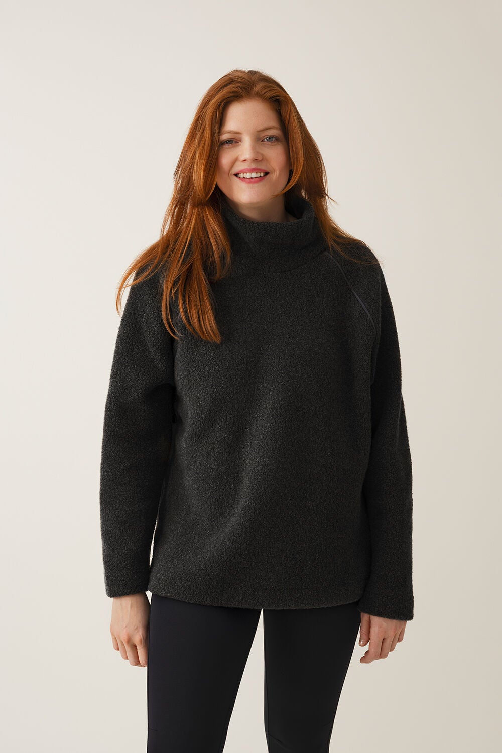 Boob Wolle Fleece-Pullover, Schwarz, S/M von Boob