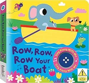 Bookoli Row Row Row Your Boat Sing Along With Me Sound Board Book | Musikalisches Klangbuch für Kleinkinder | Kinderreime | Alter 18 Monate bis 4 Jahre von Bookoli