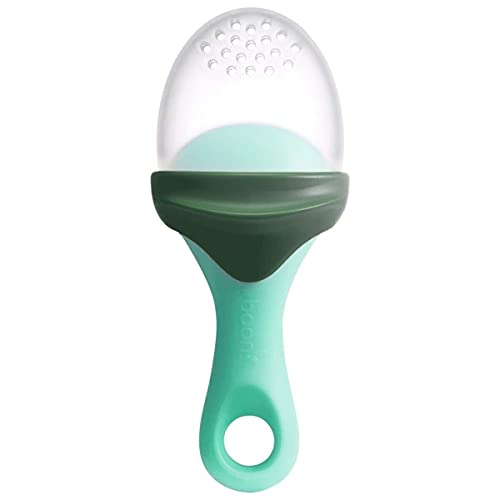 Boon B11414 Pulp, Mint, Silicone Spoon with Small Holes Ideal for Toddler Self-Feeding, Suitable for Babies from 6 Plus Months von Boon