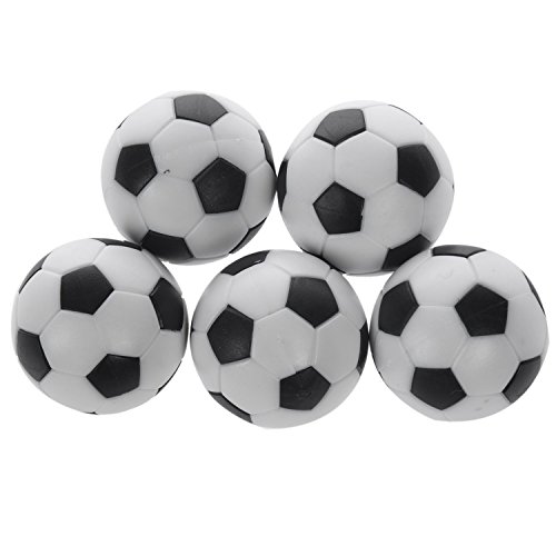 Booso 5 x Kunststoff-Fußball-Ersatz für den Innenbereich, 32 mm, Schwarz + Weiß von Booso