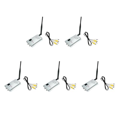 Booso 5X 1,5,5 W FPV VRX 1500 MW 12-Kanal Audio-Video-Empfänger für FPV-Drohnenflugzeuge mit Großer Reichweite von Booso