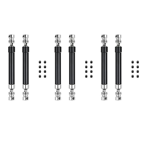 Booso 6 Stück CVD-Antriebswellen aus Metall, 110-160 mm für 1/10 Bohrmaschine, Axial SCX10 90046 Trx4, Schwarz von Booso