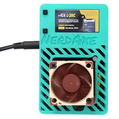 Booso NerdAxe Miner Bitaxe 500Gh/S BM1366 ASIC Open Source Lotterie-Miner Nerdminer BTC Miner Superleiser Lüfter EU-Stecker von Booso