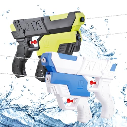 Wasserpistole,Bootoow 2 Stück Wasserpistolen 2-In-1 Water Gun Spielzeug Wasserpistole Sommer Wasser Spiel Pool Wasserpistolen 8-10m Wasserpistolen Für Erwachsene Kinder 330ml Wasserspritzpistole von Bootoow