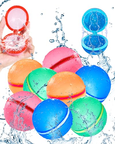 Wiederverwendbare Wasserbomben, Wasserballons mit Selbstschließende, Schnell befüllbare Funktion für Kinder Erwachsene, Wasserspiele, Strandspiele, Pool Spiele von Bopicokok