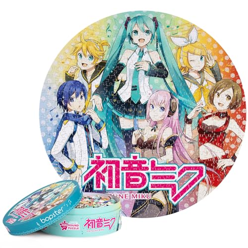 Hatsune Miku Rundes Puzzle, 500 Teile, 50 cm Durchmesser, lebendige Farben, umweltfreundlich, 3-lagig, recycelter Karton, japanisches Idol von Bopster