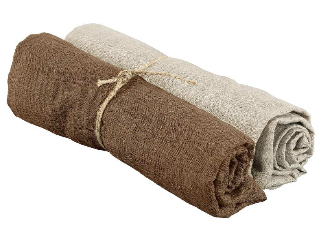 Borganäs Musselintuch 70x70 2er-Pack, Taupe von Borganäs