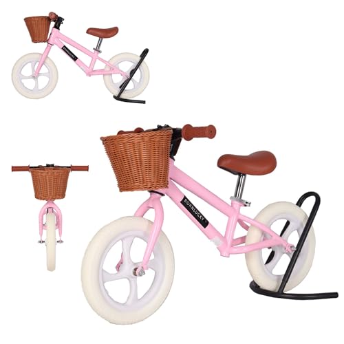 Born Lucky Kinder Laufrad Deluxe Pink – Einstellbares Lauflernrad Spielzeug, hochwertiges Aluminium, solide Reifen, für Kinder 2-5 Jahre, bis 25 kg von Born Lucky