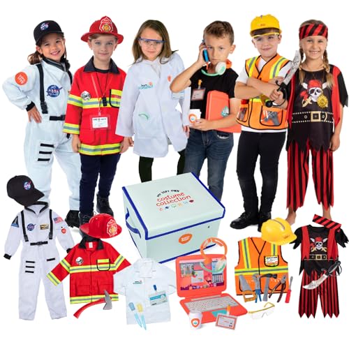 NANQUAN Born Toys 6-in-1 Kids' Dress Up & Pretend Play - Kids Costumes for Boys & Girls Ages 3-7 Washable Toddler Dress up Clothes w/Storage Box von Born Toys