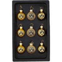 BVB Borussia Dortmund 19660700 - Mini Christbaumkugeln 9er Set, gold von Borussia Dortmund