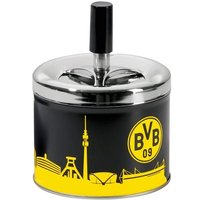 Borussia Dortmund - BVB Aschenbecher mit Deckel, Metall von Borussia Dortmund