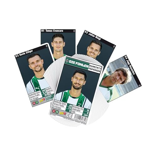 Borussia Mönchengladbach Quartett Spiel 24/25 | Offizieller Fanartikel Fohlenshop | Kartenspiel für 2-6 Spieler | Gladbach Geschenkartikel von Borussia Mönchengladbach