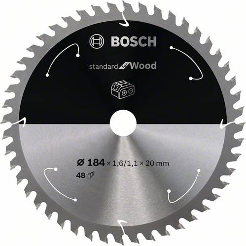 Bosch Accessories 2608837703 Hartmetall Kreissägeblatt 184 x 20mm Zähneanzahl: 48 1St. von Bosch Accessories