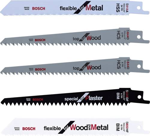 Bosch Home and Garden Keo 5er Sägeblatt Set für Holz/Metall/Gipskarton F016800307 150mm von Bosch Home and Garden