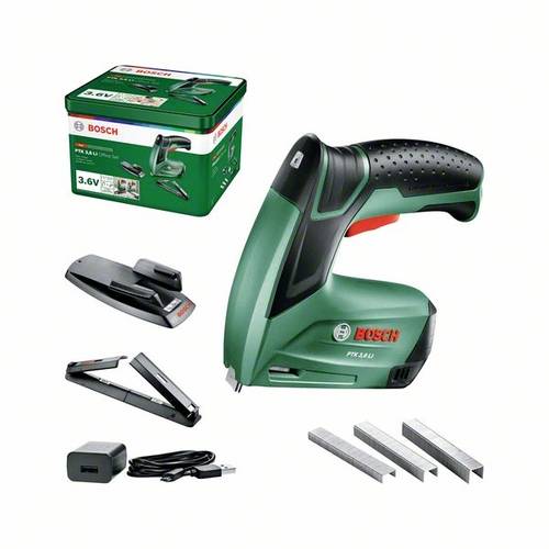 Bosch Home and Garden PTK 3,6 LI Office Set 0603968202 Akkutacker Klammernlänge 4 - 10mm von Bosch Home and Garden