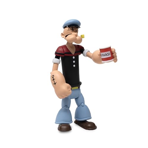 Boss Fight Studio Power Stars Popeye Actionfigur – Sammelfigur im Retro-Stil von Popeye The Sailor trifft Sindbad The Sailor Color Animation mit 7 Gelenkpunkten – 12,7 cm Maßstab von Boss Fight Studio