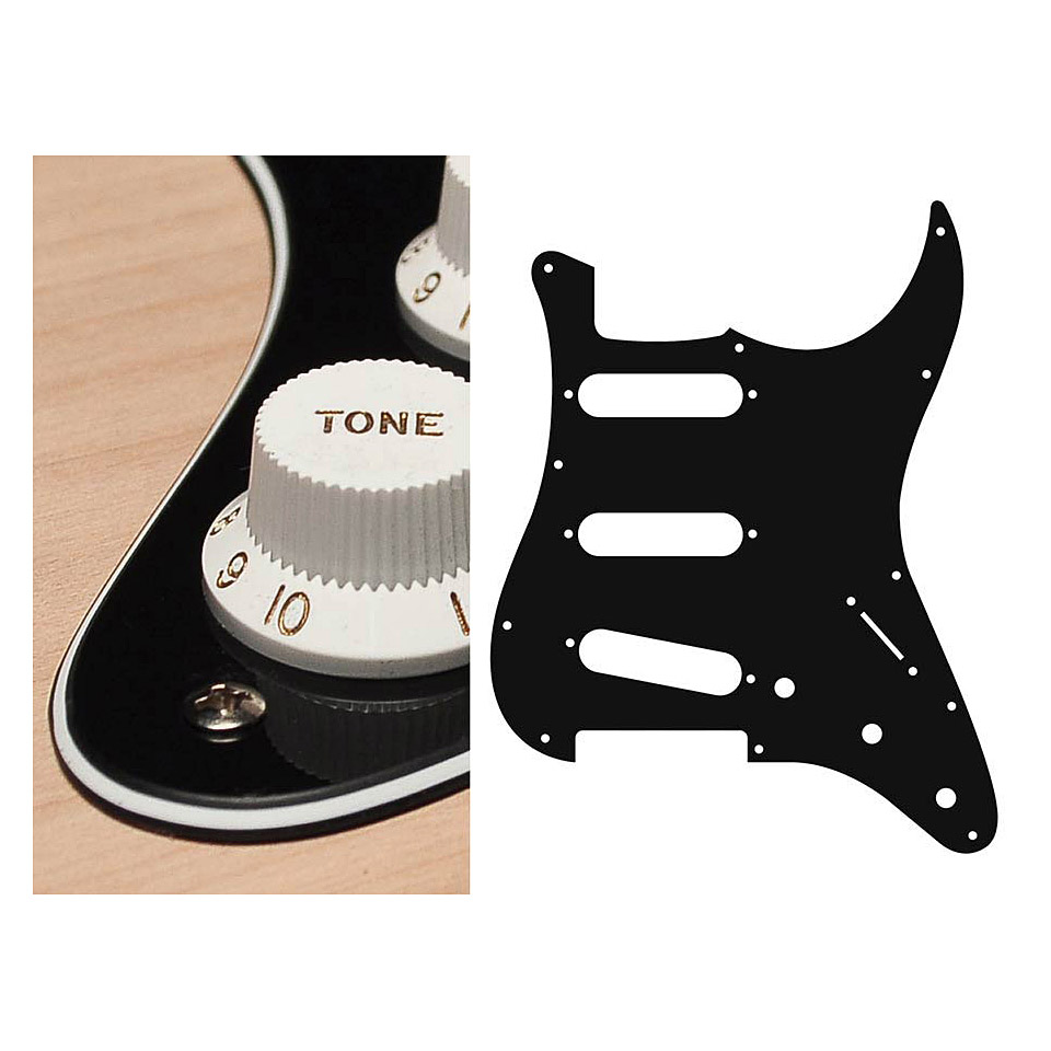 Boston ST-313-B 3-Ply ST-Style Black Pickguard von Boston