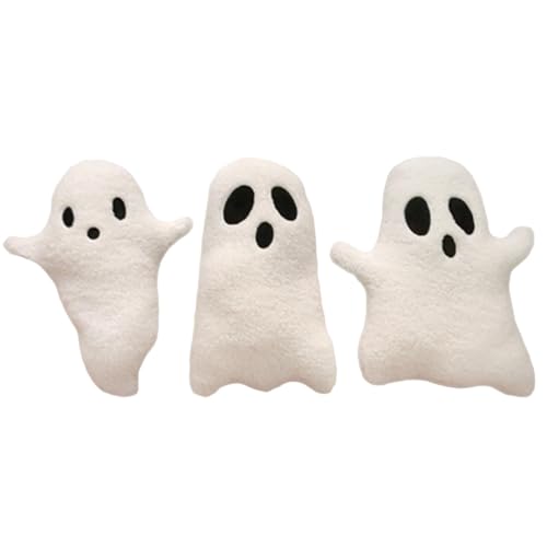 Botiniv 3 Stück Ghost Pillow | 32 cm Geist Kissen | Kuscheltier Geister Kissen Plüsch Puppen Spielzeug für Kinder und Erwachsene | Niedliches Halloween Kisse für Heimdekorationen von Botiniv