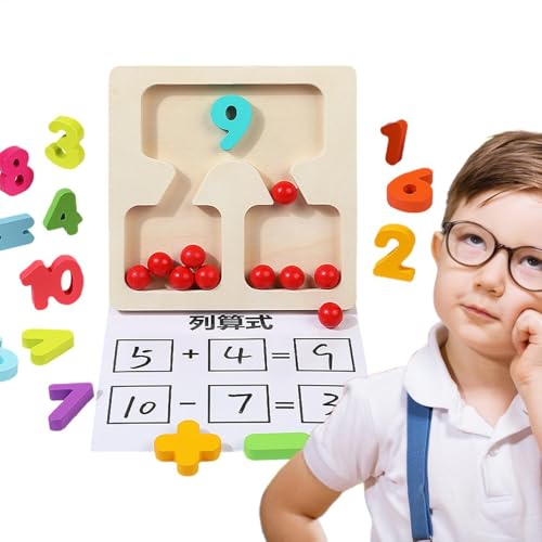 Botiniv Additions- und Subtraktionsspiele, Mathe-Brettspiel,Tools zum Addieren und Subtrahieren für Kinder - Wiederverwendbare Mathe-Manipulationsmaterialien für den Heimunterricht, Zählperlen aus von Botiniv