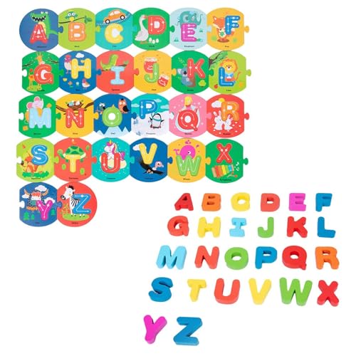 Botiniv Alphabet-Lernpuzzle, Alphabet-Match-Spielzeug - Lernspielzeug aus zum Wortlernen,Unterhaltsame Lernaktivitäten zum Wortlernen, Kindergarten- und Vorschulbedarf für Kinder, und Mädchen von Botiniv