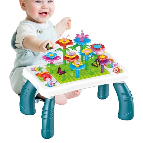 Botiniv Blumenbausteine, Blumenbausatz - Blumenstrauß-Baustein-Set | Lernen, pädagogisches Blumengarten-Bauspielzeug für Kleinkinder, Kinder, Kinder, Mädchen von Botiniv