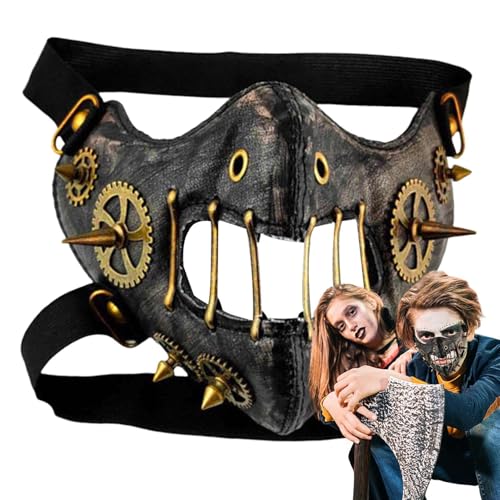 Botiniv Cosplay-Gesichtsbedeckung für Männer, Halloween-Gesichtsbedeckung für Erwachsene - Atmungsaktive Steampunk Gesichtsbedeckung Horror Halloween Gesichtsbedeckung | Innovative gruselige von Botiniv