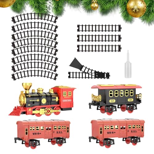 Botiniv Elektrischer Zug für Kinder,Elektrischer Zug für | Elektrisches Eisenbahn-Set, Sound-Zug-Spielzeug - Batteriebetriebenes Eisenbahn-Weihnachtsspielzeug für Mädchen und von Botiniv