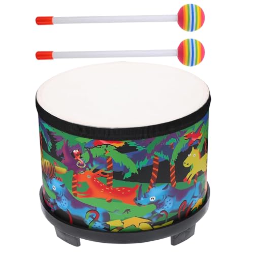 Botiniv Floor Tom Drum für Kinder, Kinderschlaginstrument | 8 Zoll Floor Tom Drums Set,Buntes musikalisches Kindertrommelset aus Holz mit 2 Schlägeln für Kinder und Kleinkinder von Botiniv