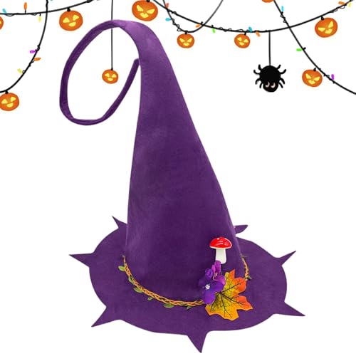 Botiniv Halloween-Kostüm-Hexenhüte,Filz-Hexenhüte | Filz Hexe Halloween Hut Kostüm,Halloween-Hexenhut für Damen in Schwarz für Kostüme, Festivals, Halloween von Botiniv