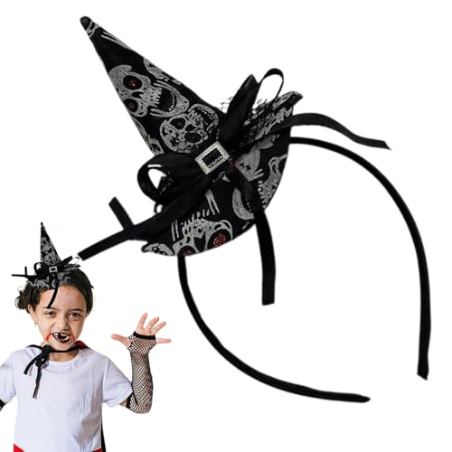 Botiniv Halloween-Stirnbänder, Halloween-Hut - Halloween Kostüme Hexenhut Stirnband | Schwarzer Kopfschmuck mit Schleife, Spitzendekoration, Haarschmuck, Partyzubehör für Bühnenauftritte von Botiniv