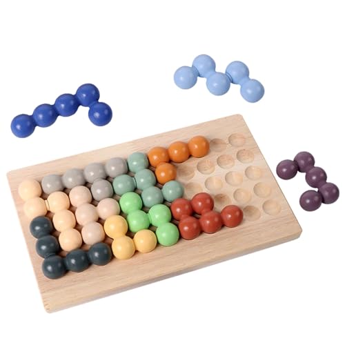 Botiniv Holzbrettperlenspiel, Perlenpuzzlespiel - Regenbogen-Stapelbrettspiele aus Holz,Sortieren von 72 Herausforderungen Vorschul-Denkaufgabe, Lernspielzeug für Kinder von Botiniv