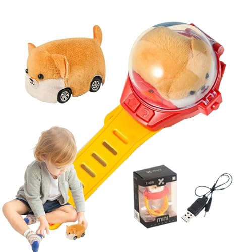 Botiniv Kinder-Armbanduhr-Autospielzeug, ferngesteuertes Auto-Spielzeuguhr | USB-Lade-Rennwagen-Uhr, ferngesteuertes Spielauto - 2,4 GHz elektrisches Spielzeug-Plüsch-Hundeauto-Spielzeug für Mädchen von Botiniv