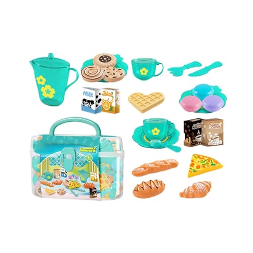 Botiniv Kinder Küchenspielzeugzubehör, Kinder tun Cooking Playset,täuscht Kochkochgeschirrzubehör - Tragbares -Lebensmittel -Spielset mit Aufbewahrungskoffer für Home, Daycare Center von Botiniv