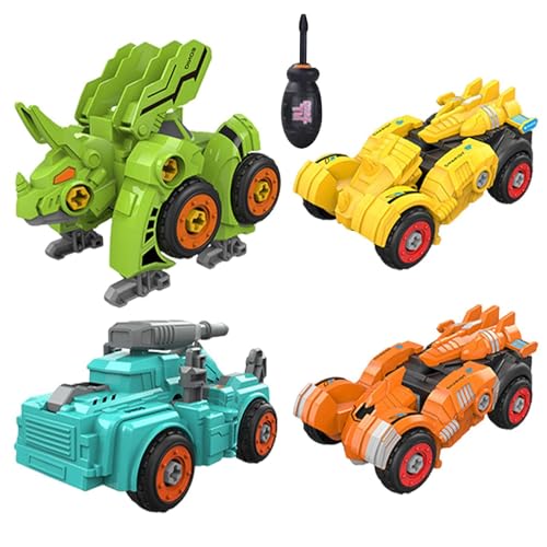 Botiniv Kinderautospielzeug,Dinosaurier-Autospielzeug verformen - 4X verwandelndes Dinosaurier-Roboter-Autospielzeug | Frühpädagogisches Spielzeug, Kleinkindspiel, Coasting Power Design-Spielzeugauto von Botiniv