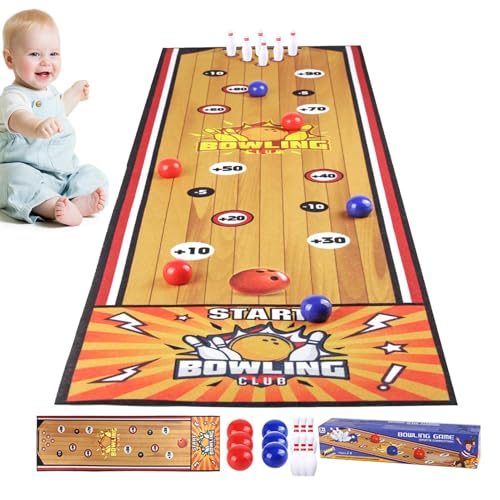 Botiniv Kinderbrettspiel,Brettspiel für Kinder,Reisebrettspiel mit 6 Bällen | 39,3 x 11,4 Zoll große Matte, interaktives Strategiespiel für den Familienspielabend von Botiniv