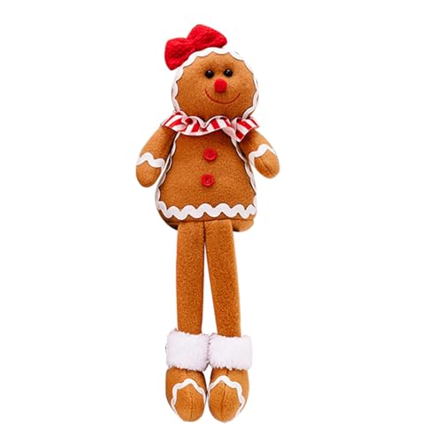 Botiniv Lebkuchenpuppen, Lebkuchenstofftier - Lebkuchenmann Junge Mädchen Figuren,Weihnachts-Lebkuchenmann-Kissen, gefüllte Lebkuchenfiguren, süßes lustiges Spielzeug für die Weihnachtsfeier auf dem von Botiniv