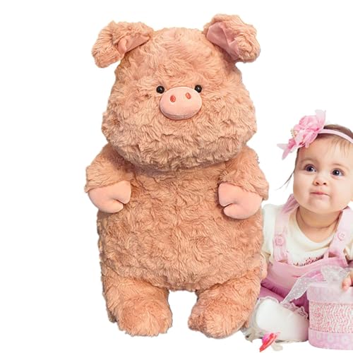 Botiniv Nettes Tierplüsch, Tierplüschspielzeug - Cartoon Schweineform sitzend Kissen rosa | Huggable Kids Schlafzimmer Dekoration Plüsch Figur für Freundinnen von Botiniv