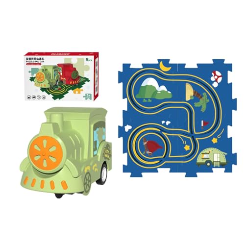 Botiniv Puzzle Track Racer Car Spielset, Puzzles und Track Combo - Elektrisches Gleis-Spielset zum Zusammenbauen, Puzzle-Gleiswagen-Set | Straßenbauer, Spielzeug, Lernmatte, Eisenbahnwagen für den von Botiniv