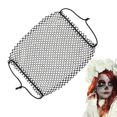 Botiniv Strass-Gesichtsbedeckung, Maskerade-Maske | Damen Mesh Glitzer Gesichtsbedeckung | Atmungsaktive Damen-Kostümmaske aus Mesh für Geburtstag, Halloween, Neujahr, Weihnachtsfeier von Botiniv