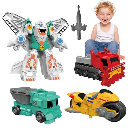 Botiniv Verwandelndes Dinosaurierspielzeug, Verwandelbarer Roboter-Rennwagen | 4X verwandelndes Dinosaurier-Roboter-Autospielzeug - Coasting Power Design -Rennwagen, Mehrzweck-Lernspielzeug, von Botiniv