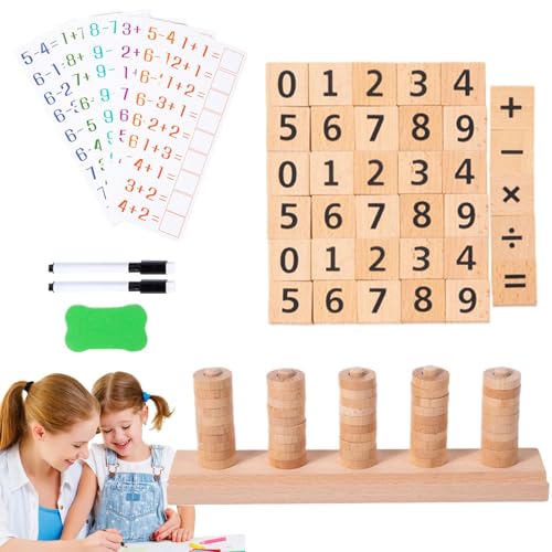 Botiniv Zahlen-Lernspielzeug aus, Mathe-Zählblöcke aus,Math Manipulatives Lern-Zählspiel - Additions-Subtraktions-Mathe-Lernspielzeug für Kleinkinder, Mädchen, Kinder ab 3 Jahren von Botiniv