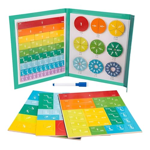 Magnetisches Buch Bruchrechnung | 8,6x7 Zoll Magnetisches Bruchpuzzle | Bruchteile Magnetisch für Kinder | Bruchrechnen | Montessori Magnetic Book Fraction Puzzle for Children von Botiniv