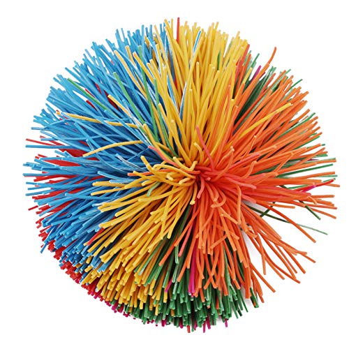 Botreelife Bunte Affen Stringy Balls sensorische Zappeln Stressbälle Regenbogen Pom Ball aktiv,6cm von binoa