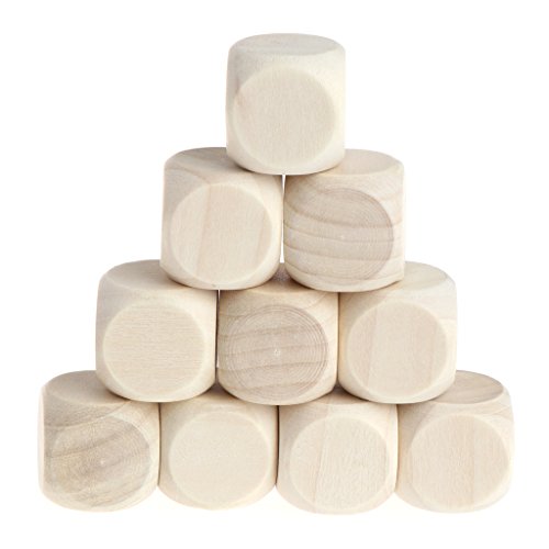 Bottone 10 Teile/los Holz Würfel Sieb Klassische Sechsseitige Würfel Zum Spielen (10mm 12mm 14mm 16mm 18mm) von Bottone