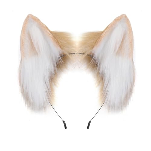 Bottone Fluffys T Ears Stirnband Handgemachte Kunstpelze Haarreifen für Animes Cosplay Kostüm Animes Kleid Party Cosplay Haarreifen von Bottone